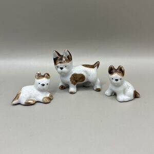 Vintage Japan Miniature French Bulldog Dog Figurines Set of 3 Porcelain